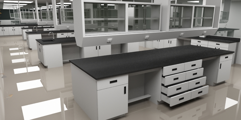 Render de laboratorio de control biotecnológico